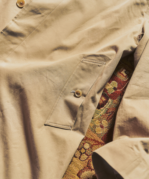417 EDIFICE（フォーワンセブンエディフィス）の「【MOONLIGHT CLOTHING】 Balmacaan coat / バルマカーンコート（ステンカラーコート・メンズ・ベージュ・MEDIUM/LARGE）」の20枚目の写真