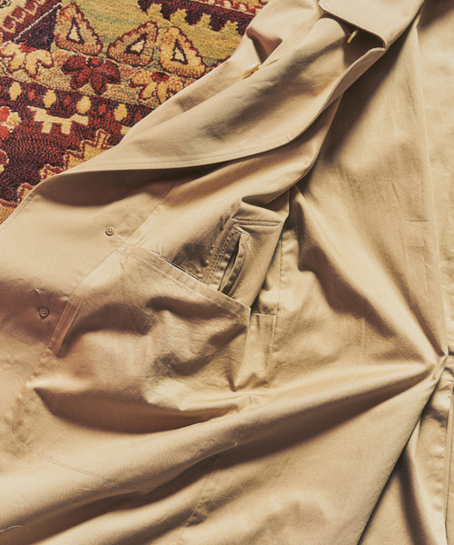 417 EDIFICE（フォーワンセブンエディフィス）の「【MOONLIGHT CLOTHING】 Balmacaan coat / バルマカーンコート（ステンカラーコート・メンズ・ベージュ・MEDIUM/LARGE）」の21枚目の写真