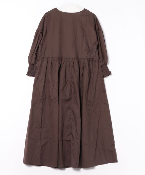 セール】Vネックルーズシルエット長袖ボリュウーロングワンピース