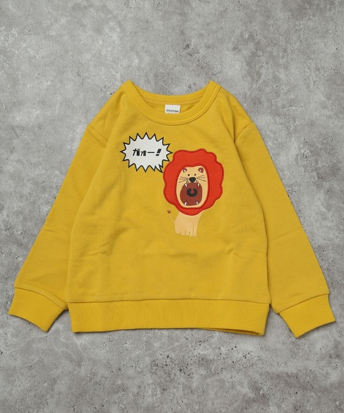 SUNDAYS SUN（サンデイズ サン）の「プリントトレーナー（らいおん）（スウェット・キッズ・グリーン/イエロー・80/90/100/110/120/130）」の2枚目の写真