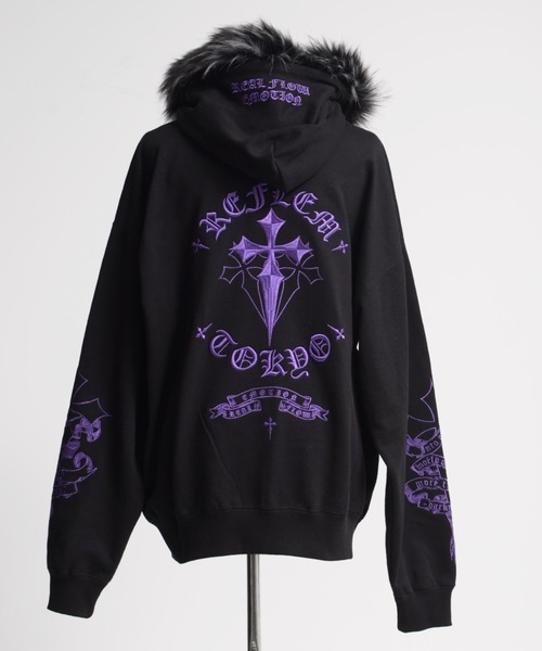 『REFLEM/レフレム』クロス刺繍ZIPパーカー/ジップアップパーカー REFLEM（レフレム）の「『REFLEM/レフレム』クロス刺繍ZIPパーカー