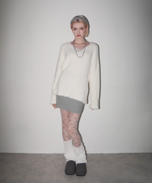 IMARI(イマリ)の「【 IMARI / イマリ 】 リブニット スカート #(スカート・レディース・グレー/ブラック・FREE)」の4枚目の写真