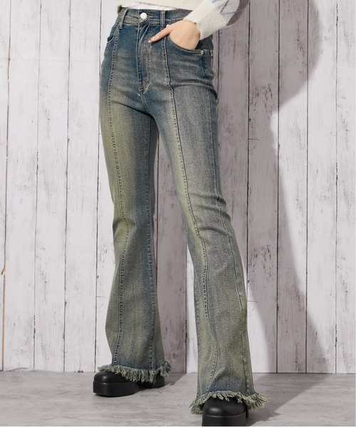 セール】《バックレースアップ×裾フリンジ》レディース ストレッチ