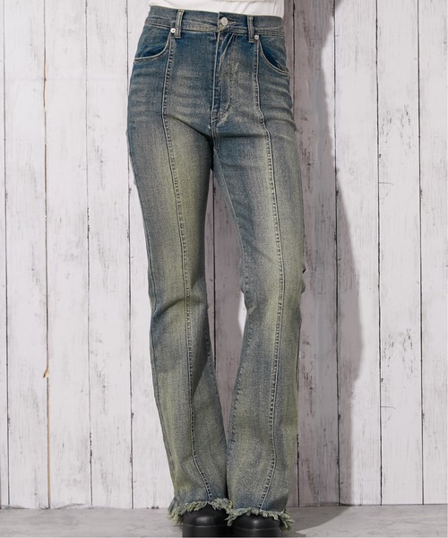 セール】《バックレースアップ×裾フリンジ》レディース ストレッチ