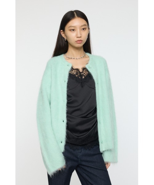 MOUSSY（マウジー）の「ALPACA MIX カーディガン（カーディガン/ボレロ・レディース・アイボリー/ミント/ライトグレー・FREE）」の3枚目の写真