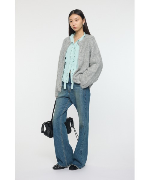 MOUSSY（マウジー）の「ALPACA MIX カーディガン（カーディガン/ボレロ・レディース・アイボリー/ミント/ライトグレー・FREE）」の5枚目の写真