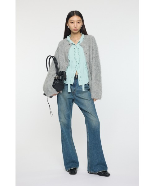 MOUSSY（マウジー）の「ALPACA MIX カーディガン（カーディガン/ボレロ・レディース・アイボリー/ミント/ライトグレー・FREE）」の6枚目の写真