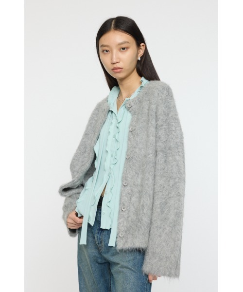 MOUSSY（マウジー）の「ALPACA MIX カーディガン（カーディガン/ボレロ・レディース・アイボリー/ミント/ライトグレー・FREE）」の7枚目の写真