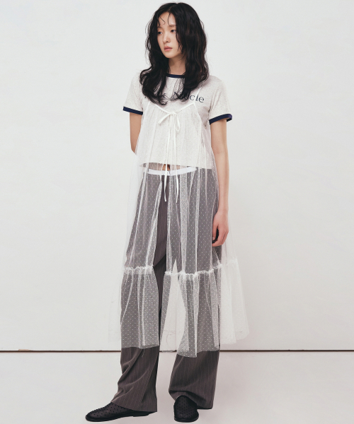 NICK&NICOLE(ニックアンドニコール)の「DOTS SEE-THROUGH LAYERED FILL DRESS_IVORY(ワンピース・レディース・その他・FREE)」の1枚目の写真