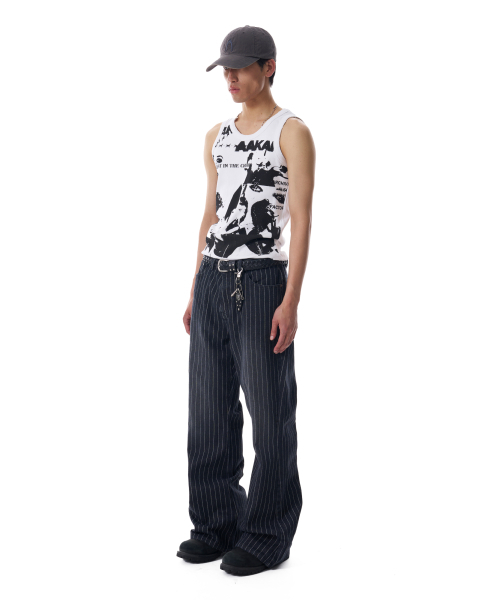 AAKAM（アーカム）の「Striped Flare Denim Pants (Black)（デニムパンツ・レディース・その他・1/2）」の9枚目の写真
