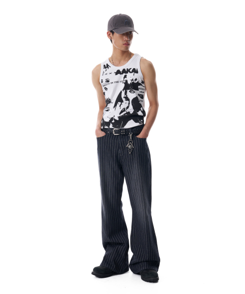 AAKAM（アーカム）の「Striped Flare Denim Pants (Black)（デニムパンツ・レディース・その他・1/2）」の10枚目の写真