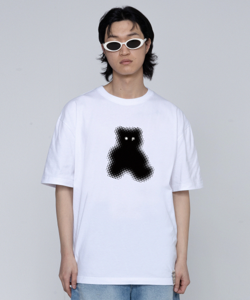 GRAVER（グレーバー）の「[ユニセックス]ドットシルエットベア半袖Tシャツ_ホワイト（Tシャツ/カットソー・レディース・ホワイト・SMALL/MEDIUM/LARGE/X-LARGE）」の3枚目の写真