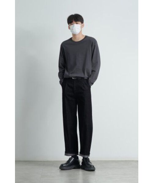 MUSINSA STANDARD（ムシンサスタンダード）の「ワンタックルーズテーパードデニムパンツ[ローブラック]（デニムパンツ・メンズ・その他・29/30/31/33/26/27/28/40/38/42/36/34/32）」の12枚目の写真