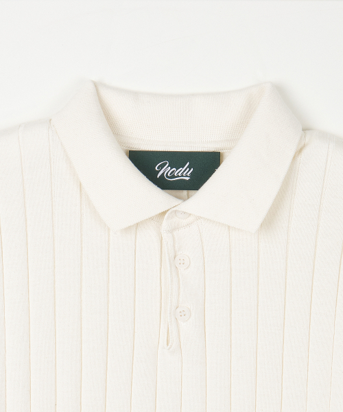 NODU（ノードユー）の「カラーロングリブポロ半袖ニット [アイボリー]（ポロシャツ・メンズ・その他・MEDIUM/LARGE）」の8枚目の写真
