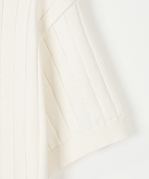 NODU（ノードユー）の「カラーロングリブポロ半袖ニット [アイボリー]（ポロシャツ・メンズ・その他・MEDIUM/LARGE）」の9枚目の写真