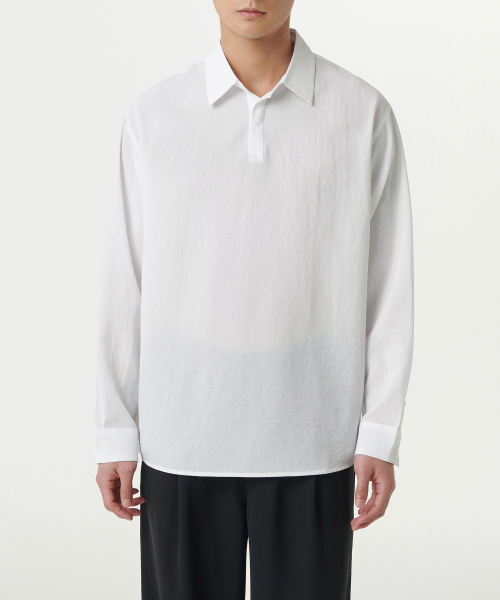 MUSINSA STANDARD（ムシンサスタンダード）の「リラックスドリネンライクトニックシャツ[ホワイト]（シャツ/ブラウス・メンズ・その他・XX-LARGE/SMALL/MEDIUM/LARGE/X-LARGE）」の2枚目の写真