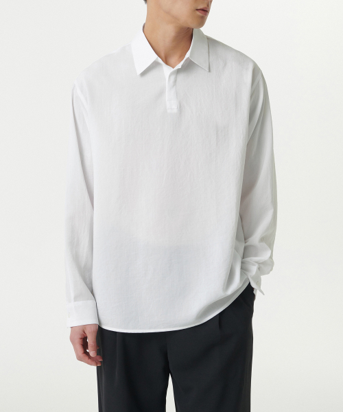 MUSINSA STANDARD（ムシンサスタンダード）の「リラックスドリネンライクトニックシャツ[ホワイト]（シャツ/ブラウス・メンズ・その他・XX-LARGE/SMALL/MEDIUM/LARGE/X-LARGE）」の3枚目の写真