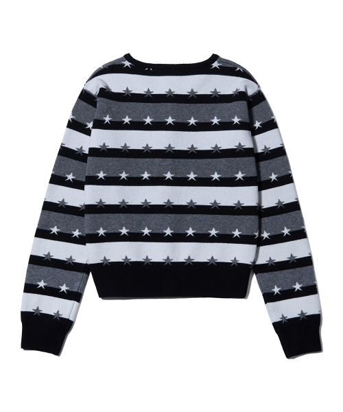 YOUHEE（ユヒ）の「STAR STRIPE CARDIGAN BLACK（ニット/セーター・レディース・その他・FREE）」の3枚目の写真