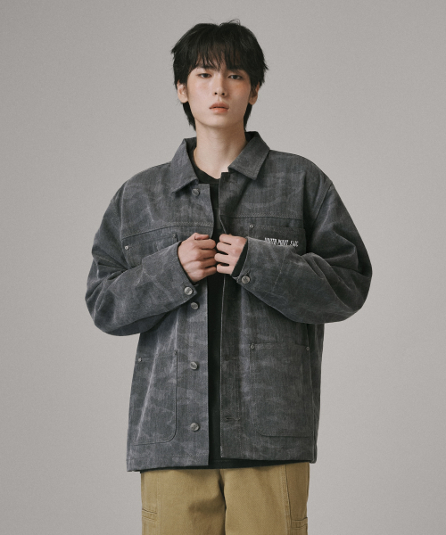 Verdnt（バーダント）の「カモヘリンボーンワークジャケット[チャコール]（デニムジャケット・レディース・その他・SMALL/MEDIUM/LARGE）」の2枚目の写真