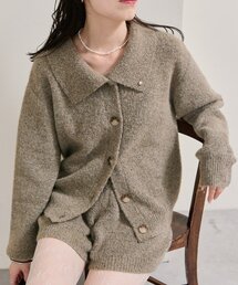 mystic | 襟付きプレートニットカーディガン(カーディガン/ボレロ)
