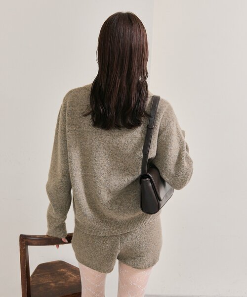 mystic（ミスティック）の「【今すぐお届け可能！柔らかい素材で着心地◎】襟付きプレートニットカーディガン（カーディガン/ボレロ・レディース・アイボリー/グレー/ベージュ・FREE）」の14枚目の写真