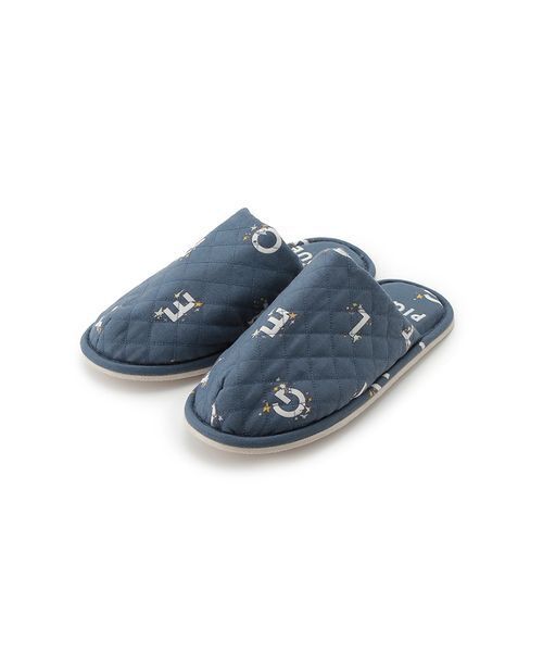 gelato pique（ジェラートピケ）の「【HOMME】スターロゴ総柄キルティングルームシューズ（ルームシューズ/スリッパ・メンズ・ネイビー/クリーム・F）」の2枚目の写真