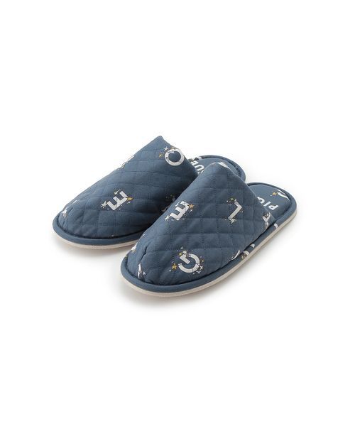 gelato pique（ジェラートピケ）の「【HOMME】スターロゴ総柄キルティングルームシューズ（ルームシューズ/スリッパ・メンズ・ネイビー/クリーム・F）」の3枚目の写真