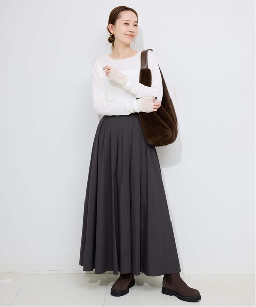 SLOBE IENA（スローブイエナ）の「《追加3》レイヤードフロッキードットスリーブロンTEE（Tシャツ/カットソー・レディース・ホワイト/ブラック・FREE）」の10枚目の写真