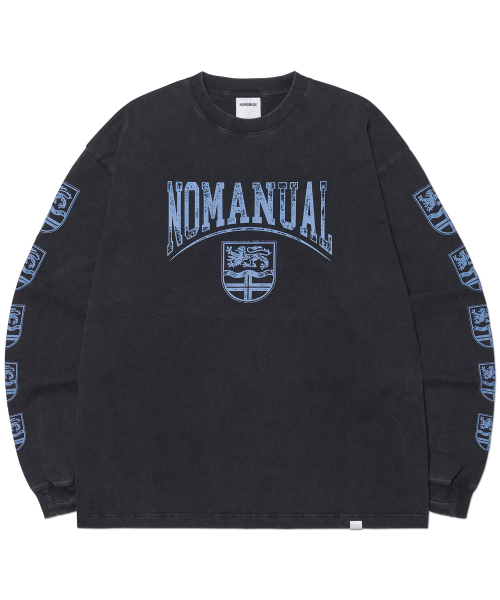 NOMANUAL(NOMANUAL)の「EMBLEM LONG SLEEVE TEE - WASHED BLACK(Tシャツ/カットソー・レディース・その他・LARGE/MEDIUM/X-LARGE)」の1枚目の写真