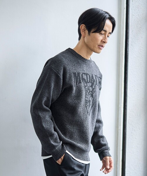 coen（コーエン）の「モールドッグジャガードニット【Youtube紹介アイテム】（ニット/セーター・メンズ・ナチュラル/ダークブラウン/ダークグレー/ロイヤルブルー・S/M/L/XL）」の6枚目の写真