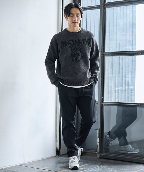 coen（コーエン）の「モールドッグジャガードニット【Youtube紹介アイテム】（ニット/セーター・メンズ・ナチュラル/ダークブラウン/ダークグレー/ロイヤルブルー・S/M/L/XL）」の9枚目の写真