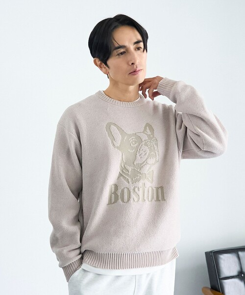 coen（コーエン）の「モールドッグジャガードニット【Youtube紹介アイテム】（ニット/セーター・メンズ・ナチュラル/ダークブラウン/ダークグレー/ロイヤルブルー・S/M/L/XL）」の12枚目の写真