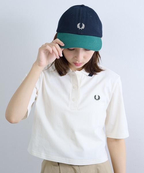 FRED PERRY(フレッドペリー)の「【FRED PERRY】BLOCKED PIQUE CLASSIC CAP HW2303/ブロックド ピケ クラシック キャップ(キャップ・レディース・ホワイト/ネイビー/バーガンディー・FREE)」の10枚目の写真