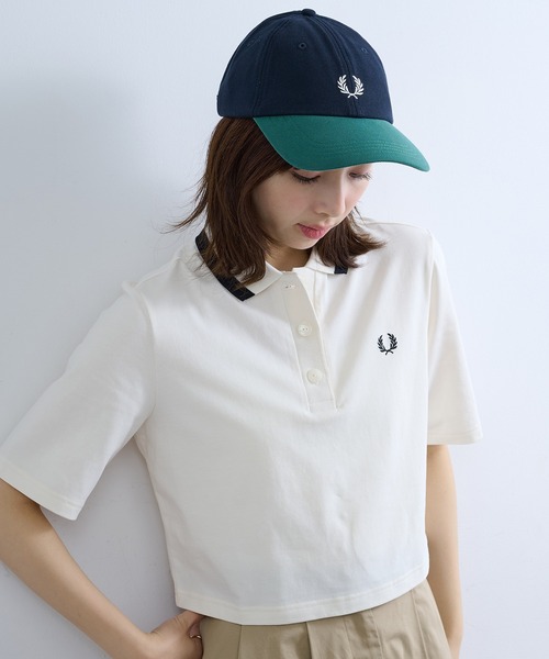FRED PERRY(フレッドペリー)の「【FRED PERRY】BLOCKED PIQUE CLASSIC CAP HW2303/ブロックド ピケ クラシック キャップ(キャップ・レディース・ホワイト/ネイビー/バーガンディー・FREE)」の11枚目の写真
