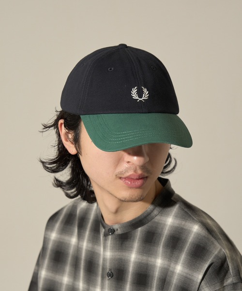 FRED PERRY(フレッドペリー)の「【FRED PERRY】BLOCKED PIQUE CLASSIC CAP HW2303/ブロックド ピケ クラシック キャップ(キャップ・レディース・ホワイト/ネイビー/バーガンディー・FREE)」の21枚目の写真