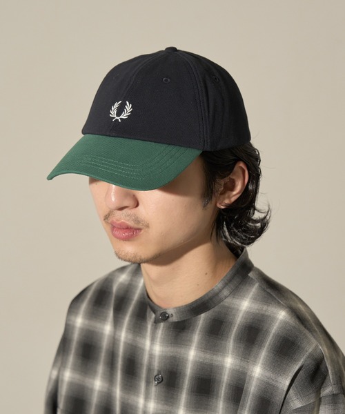 FRED PERRY(フレッドペリー)の「【FRED PERRY】BLOCKED PIQUE CLASSIC CAP HW2303/ブロックド ピケ クラシック キャップ(キャップ・レディース・ホワイト/ネイビー/バーガンディー・FREE)」の22枚目の写真