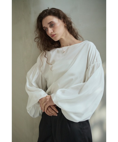 Estella.K(エステラケー)の「Joplin Sheer Blouse ボリュームスリーブBL(シャツ/ブラウス・レディース・オフホワイト/ブラック/モーブ系・FREE)」の21枚目の写真