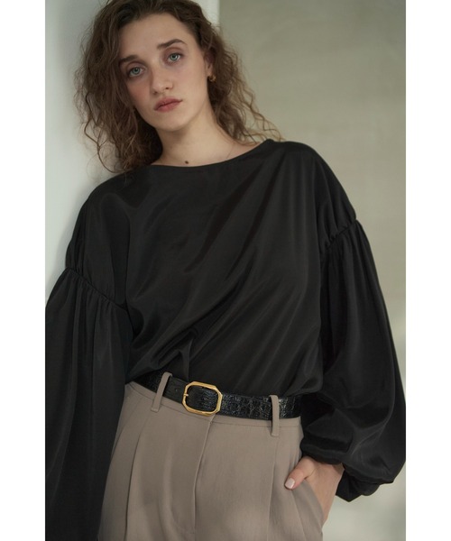 Estella.K(エステラケー)の「Joplin Sheer Blouse ボリュームスリーブBL(シャツ/ブラウス・レディース・オフホワイト/ブラック/モーブ系・FREE)」の19枚目の写真