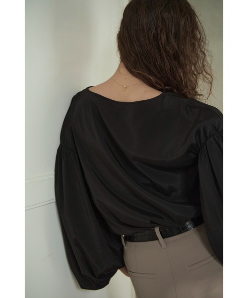 Estella.K(エステラケー)の「Joplin Sheer Blouse ボリュームスリーブBL(シャツ/ブラウス・レディース・オフホワイト/ブラック/モーブ系・FREE)」の10枚目の写真