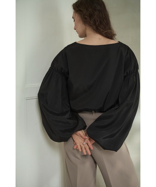Estella.K(エステラケー)の「Joplin Sheer Blouse ボリュームスリーブBL(シャツ/ブラウス・レディース・オフホワイト/ブラック/モーブ系・FREE)」の17枚目の写真