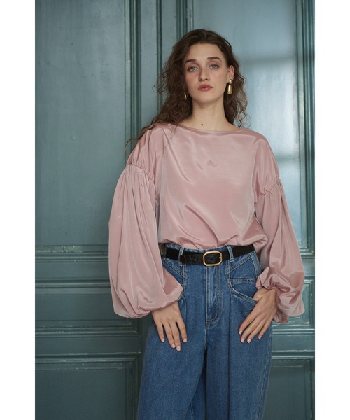 Estella.K(エステラケー)の「Joplin Sheer Blouse ボリュームスリーブBL(シャツ/ブラウス・レディース・オフホワイト/ブラック/モーブ系・FREE)」の7枚目の写真