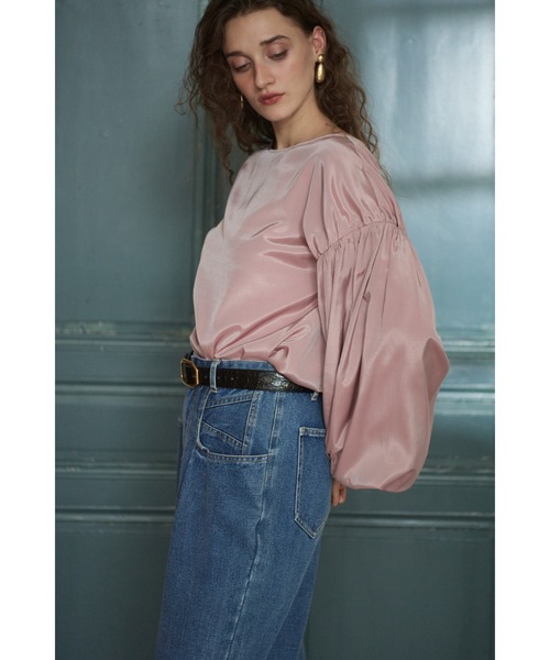 Estella.K(エステラケー)の「Joplin Sheer Blouse ボリュームスリーブBL(シャツ/ブラウス・レディース・オフホワイト/ブラック/モーブ系・FREE)」の6枚目の写真