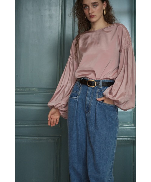 Estella.K(エステラケー)の「Joplin Sheer Blouse ボリュームスリーブBL(シャツ/ブラウス・レディース・オフホワイト/ブラック/モーブ系・FREE)」の5枚目の写真