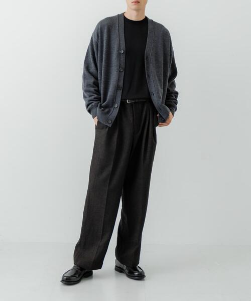 ヘリンボーンワイドストレートスラックス　アーバンリサーチ new basic ヘリンボーンワイドストレートスラックス／アーバンリサーチ