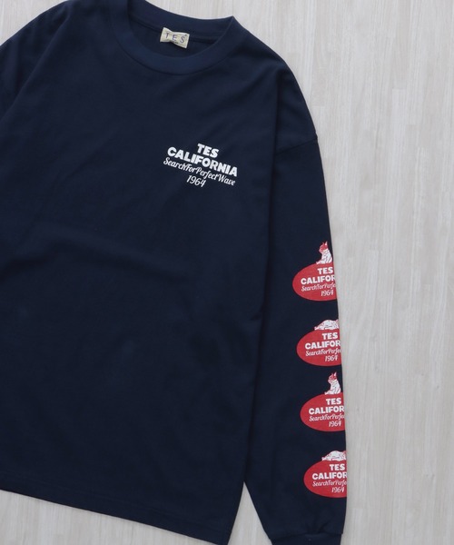 The Endless Summer(エンドレスサマー)の「TES OVAL LOGO PT LONG SLEEVE T-SHIRT / ロンT(Tシャツ/カットソー・メンズ・ホワイト/ネイビー/ブラック・XX-LARGE/X-LARGE/LARGE/MEDIUM/SMALL)」の1枚目の写真