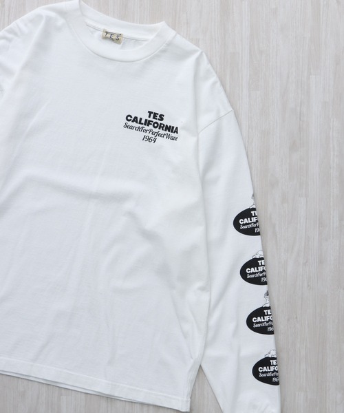 The Endless Summer(エンドレスサマー)の「TES OVAL LOGO PT LONG SLEEVE T-SHIRT / ロンT(Tシャツ/カットソー・メンズ・ホワイト/ネイビー/ブラック・XX-LARGE/X-LARGE/LARGE/MEDIUM/SMALL)」の2枚目の写真