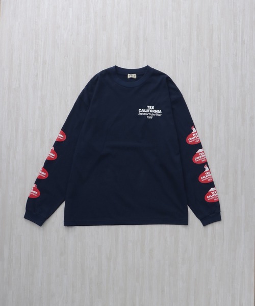 The Endless Summer(エンドレスサマー)の「TES OVAL LOGO PT LONG SLEEVE T-SHIRT / ロンT(Tシャツ/カットソー・メンズ・ホワイト/ネイビー/ブラック・XX-LARGE/X-LARGE/LARGE/MEDIUM/SMALL)」の5枚目の写真