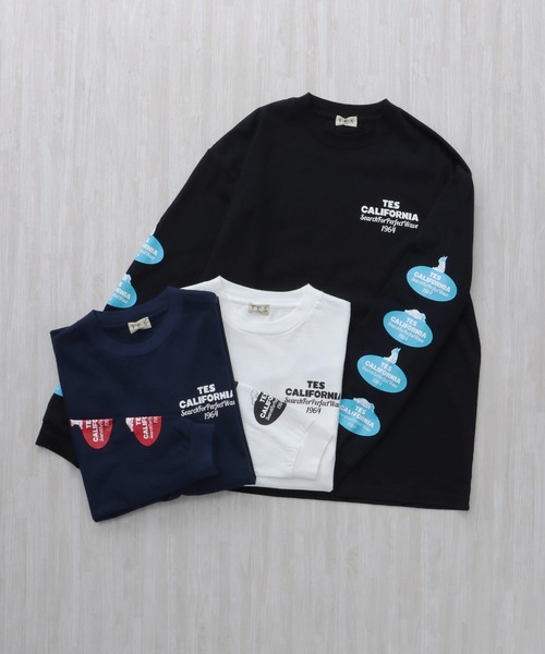 The Endless Summer(エンドレスサマー)の「TES OVAL LOGO PT LONG SLEEVE T-SHIRT / ロンT(Tシャツ/カットソー・メンズ・ホワイト/ネイビー/ブラック・XX-LARGE/X-LARGE/LARGE/MEDIUM/SMALL)」の4枚目の写真