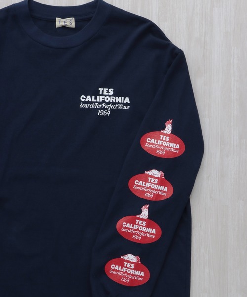 The Endless Summer(エンドレスサマー)の「TES OVAL LOGO PT LONG SLEEVE T-SHIRT / ロンT(Tシャツ/カットソー・メンズ・ホワイト/ネイビー/ブラック・XX-LARGE/X-LARGE/LARGE/MEDIUM/SMALL)」の7枚目の写真