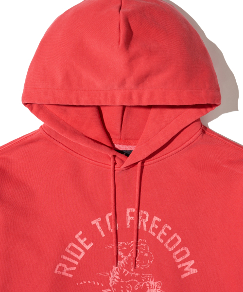 PHYPS MOTORCYCLE（フィップスモーターサイクル）の「Vintage Bear Graphic Hoodie Red（パーカー・メンズ・その他・MEDIUM/LARGE/X-LARGE/SMALL）」の3枚目の写真